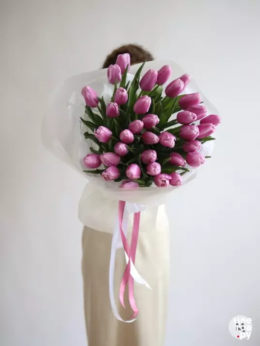 Тюльпаны фиолетовые 35 шт